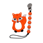 Fox Teether & Pacifier Clip Set