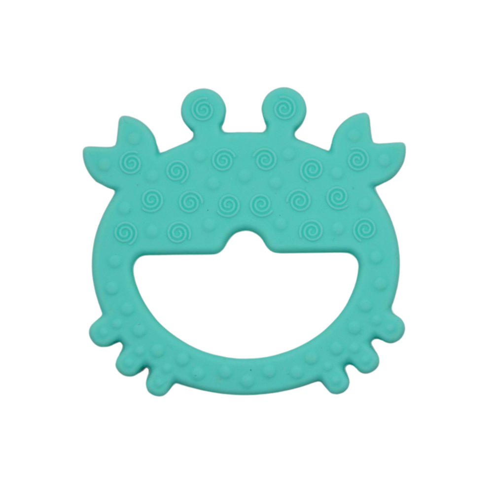 Crab Teether & Pacifier Clip Set // Teal