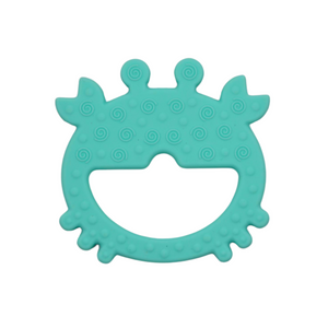 Crab Teether & Pacifier Clip Set // Teal