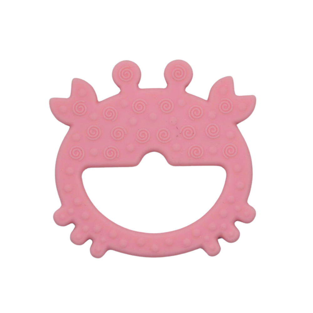 Crab Teether & Pacifier Clip Set // Pink