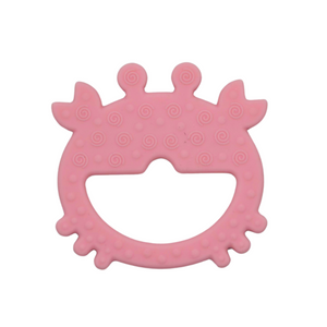 Crab Teether & Pacifier Clip Set // Pink