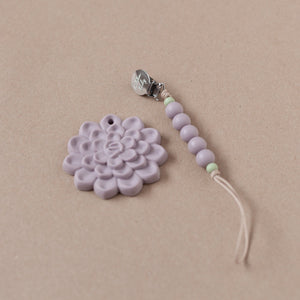 Succulent Teether & Pacifier Clip Set //  Lavender