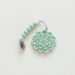 Succulent Teether & Pacifier Clip Set //  Aqua