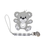 Bear Teether Set & Pacifier Clip Set // Gray