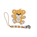 Bear Teether Set & Pacifier Clip Set // Brown